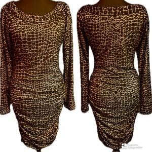 BCBGMaxAzria Halle Black Comb Bodycon Dress sz M